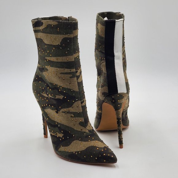 Steve Madden Rhinestone Studded Camouflage Booties - NWOT - Picture 11 of 16